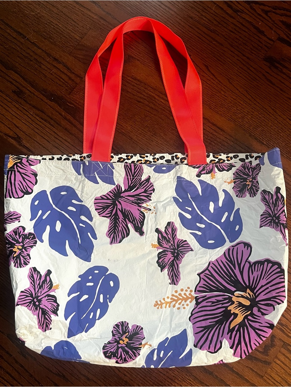 Aloha Collection Reversible HOLO HOLO Bag. Leopard Print/Floral